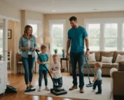 Busy Fairview Heights family benefits from professional cleaning, showcasing a bright, organized home.